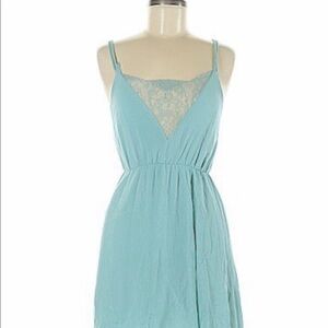 FOREVER 21 lace front baby blue summer dress women size XS romantic